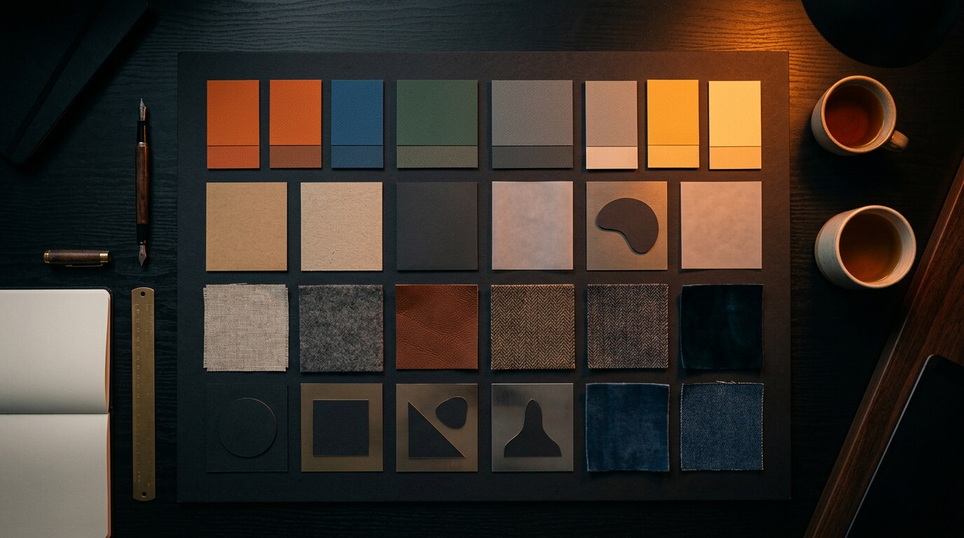 Marka kimliği çalışması: moodboard, renk paleti ve tasarım örnekleri